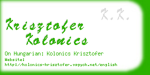 krisztofer kolonics business card